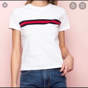 brandy melville red and blue stripe top